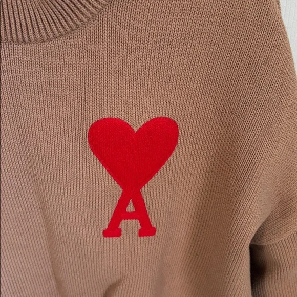 Ami Tan Sweater with signature heart accent - Picture 3 of 5